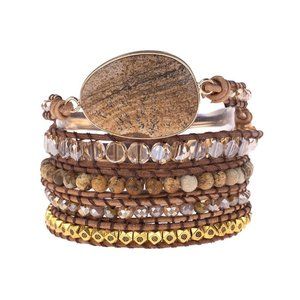 Riah Fashion Sparkle Natural Stones Bracelet NIP